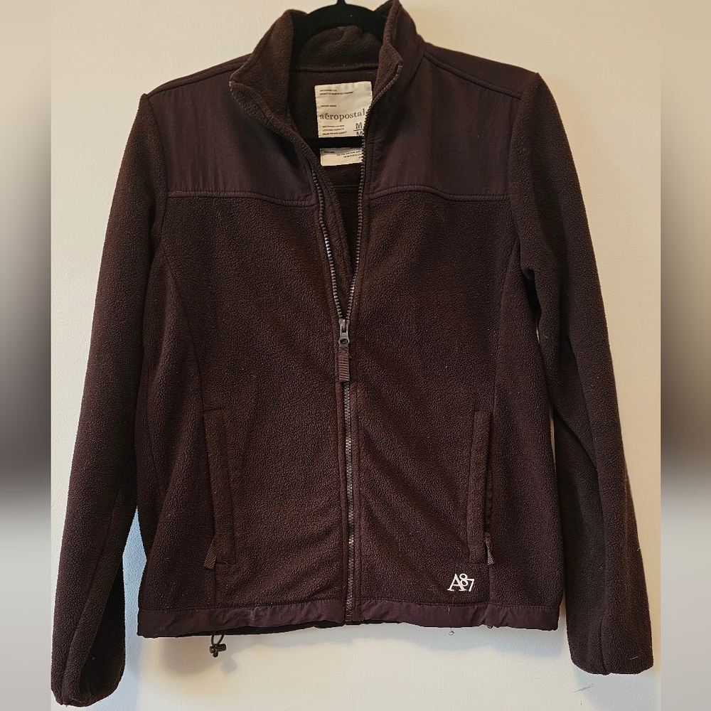 Aeropostale brown fleece jacket size women's Medium